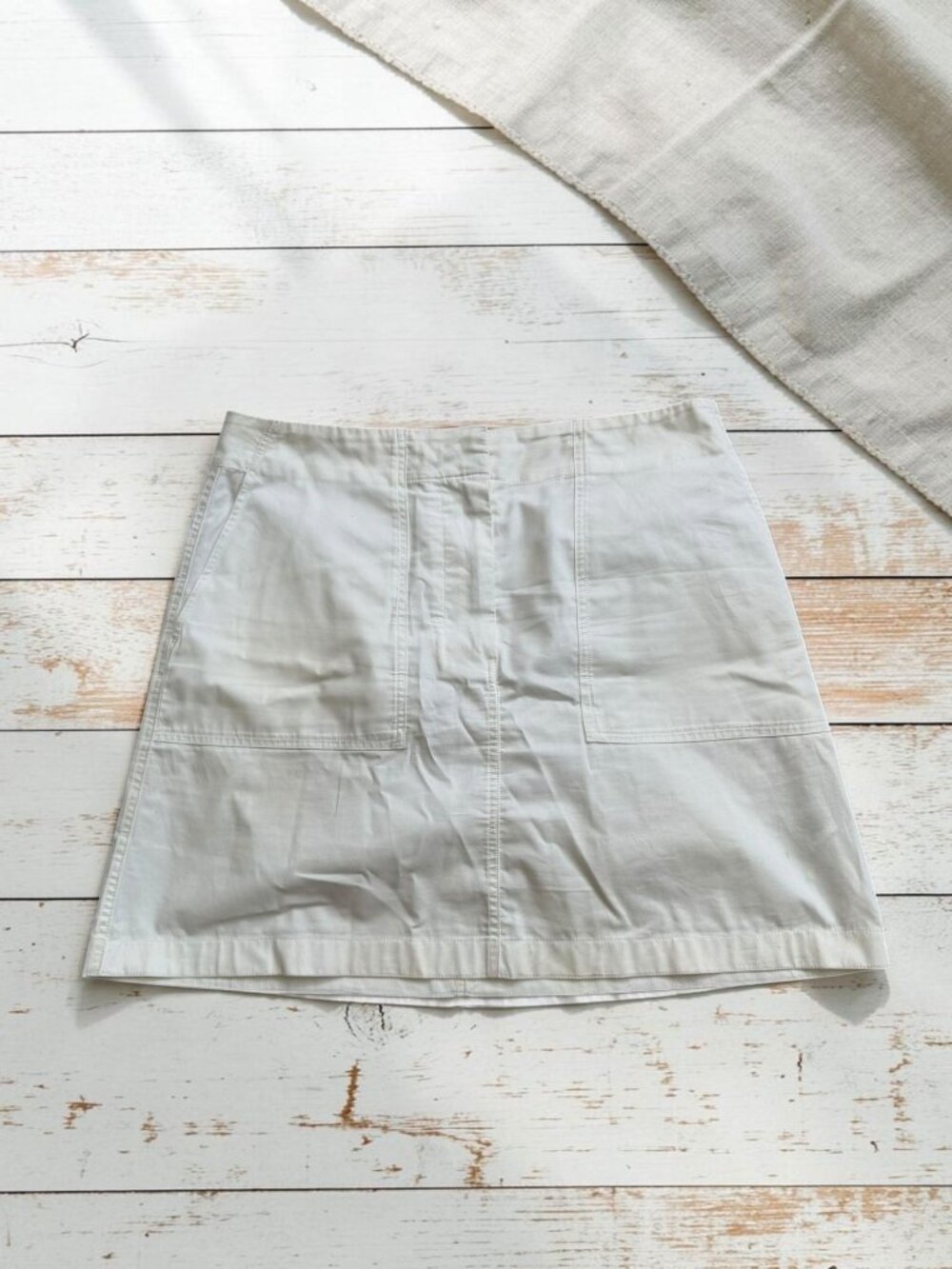 THEORY Women’s White Cotton Blend Skirt Size 8